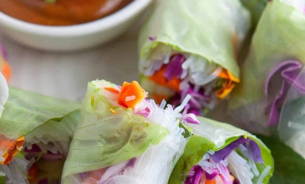 Vietnamesische Sommerrollen rezept mit Erdnusssauce