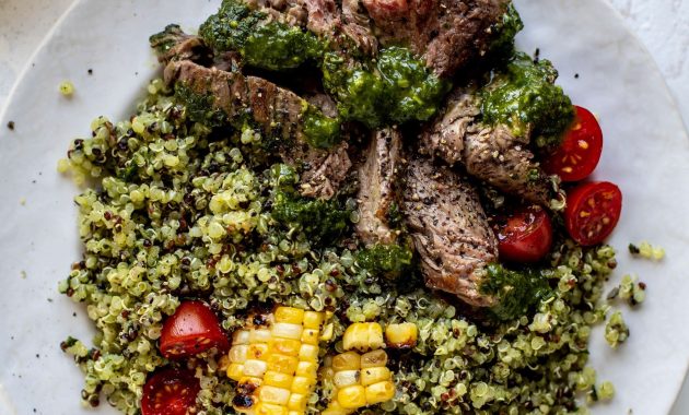 Chimichurri-Quinoa mit Flankensteak