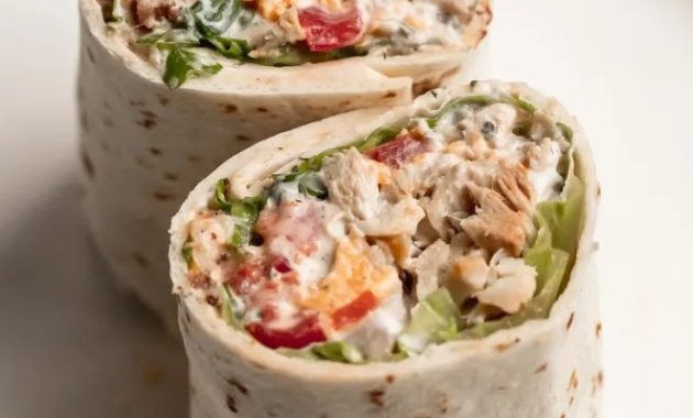 Wraps mit Hähnchen und Bacon